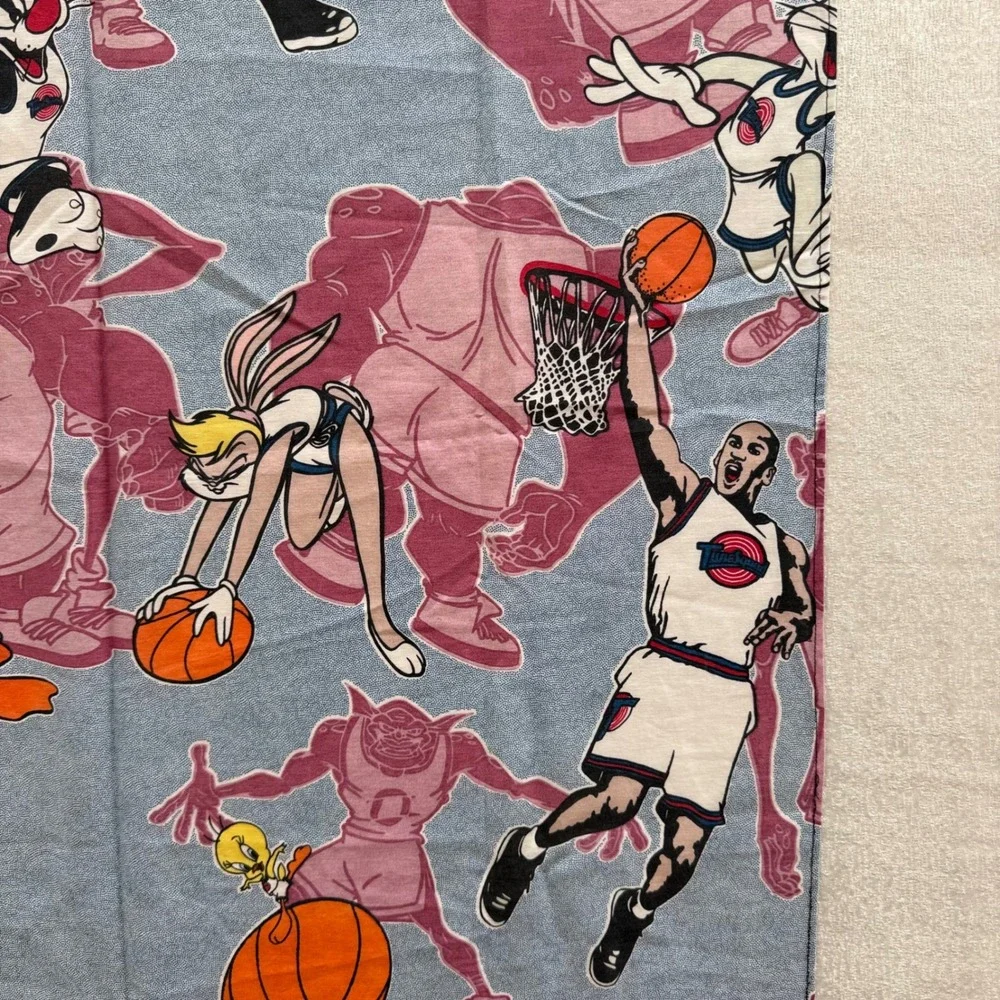 2pc Vintage 1996 Space Jam Curtain Panels Michael Jordan Looney Tunes 35x87